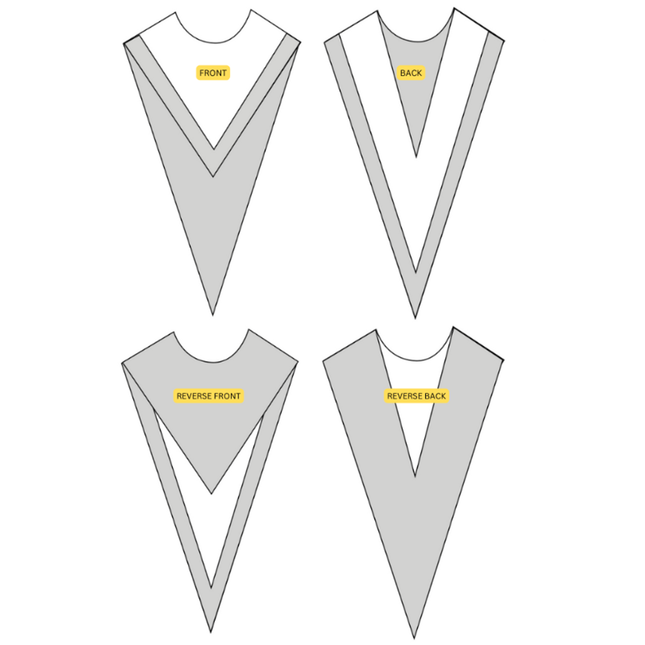 Custom Canterbury Reversible Choir Stole - White with Vermillion Accent