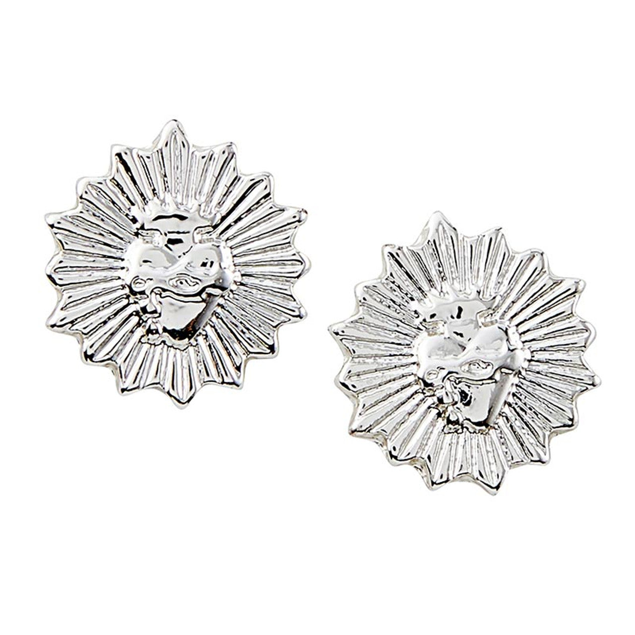 Sacred Heart Stud Earrings