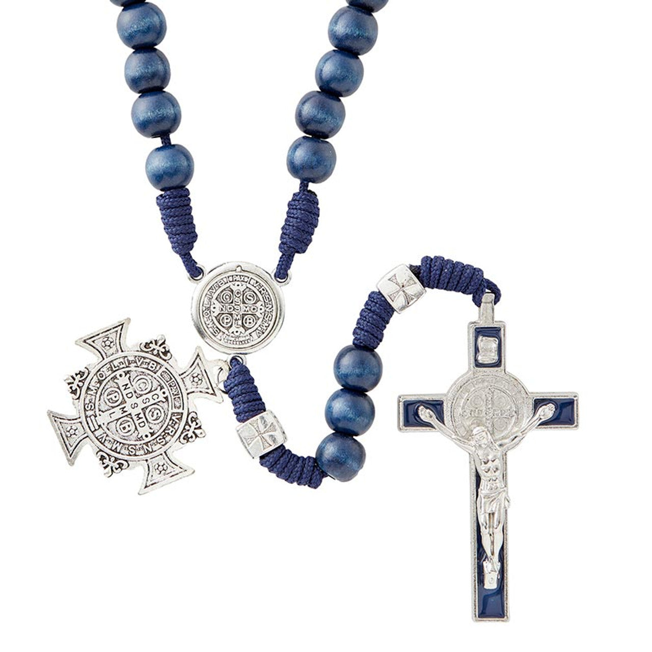 Blue Saint Benedict Paracord Rosary