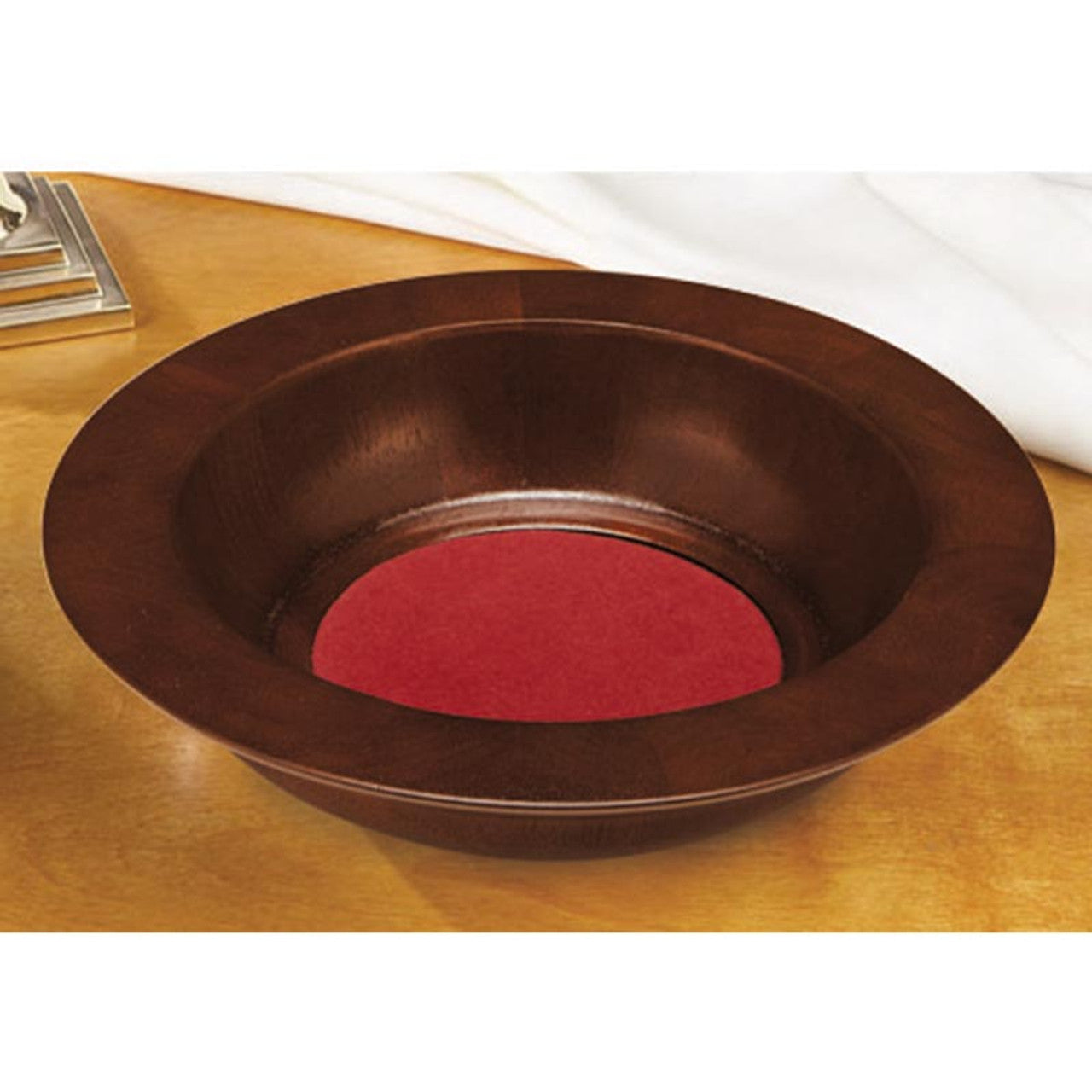 Walnut Stain Wood Offering Plate