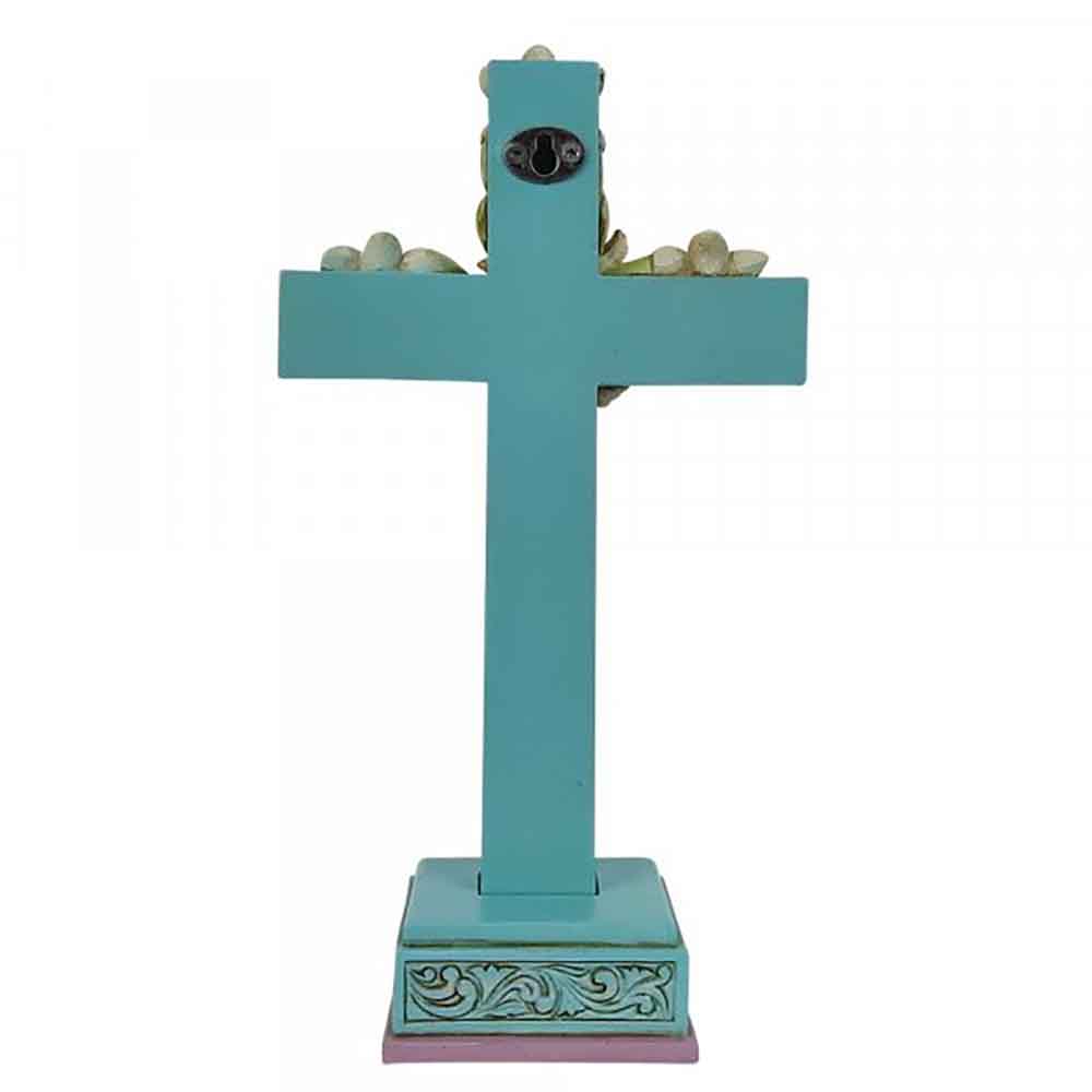 Cross with Lilies and Dove Figurine