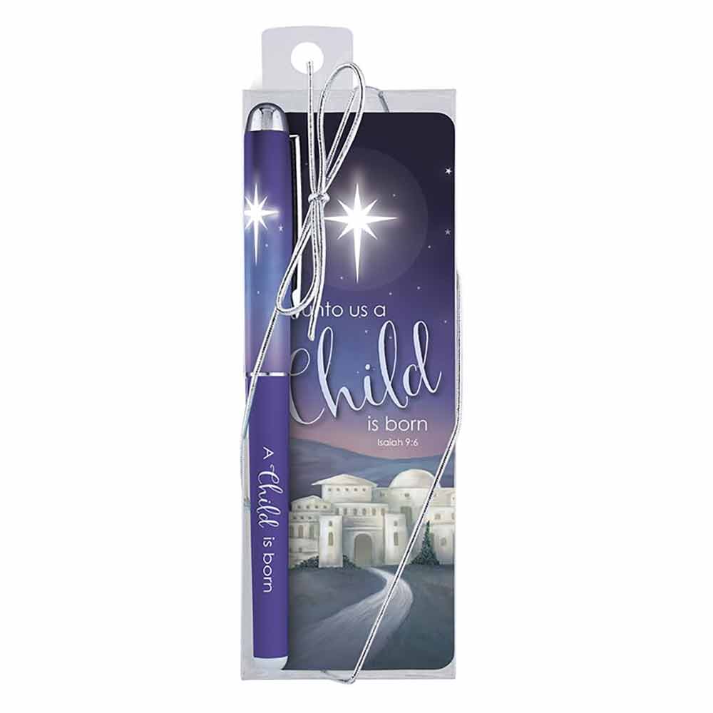 A Child is Born Gift Pen with Bookmark