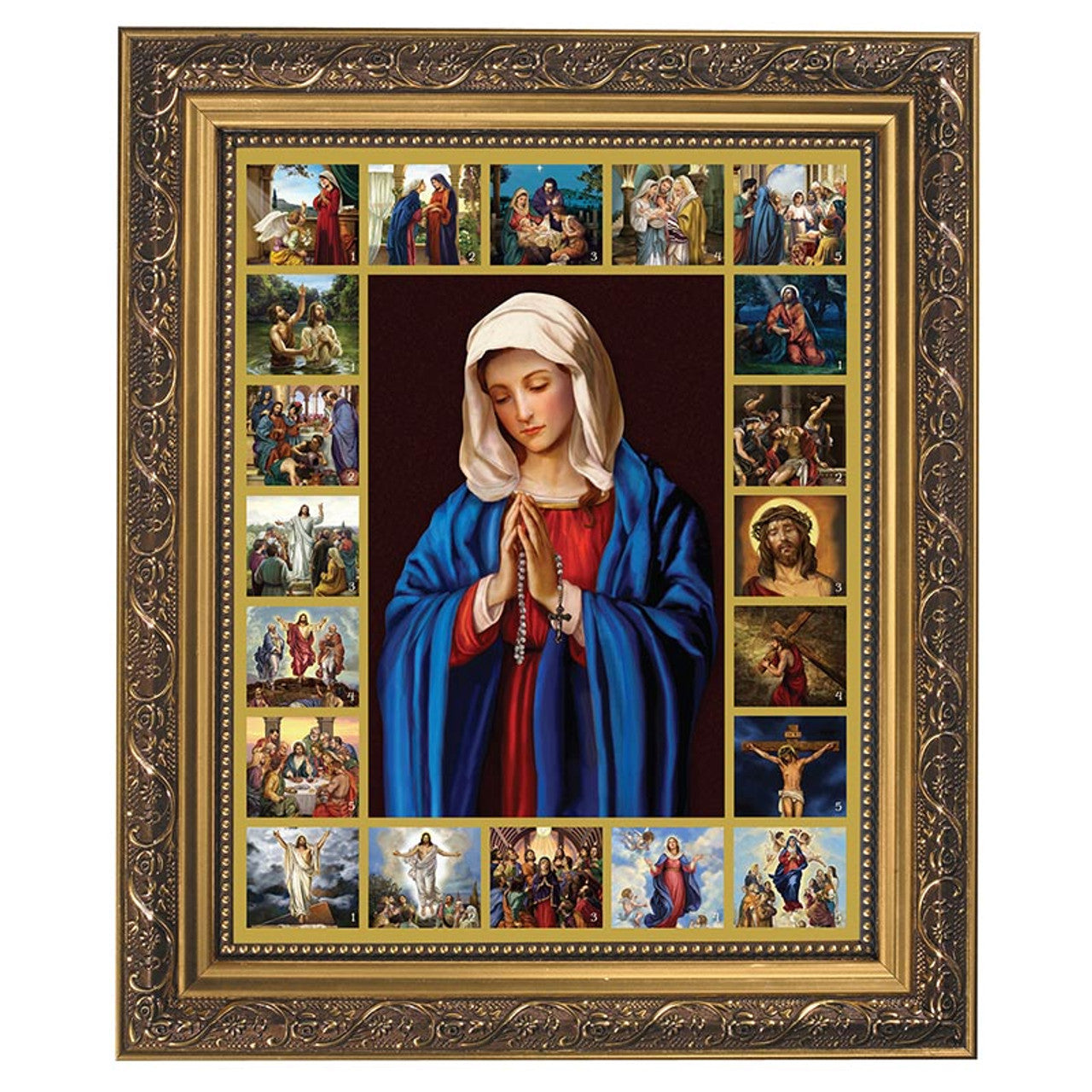 Mysteries of The Rosary Gold Tone Framed Print