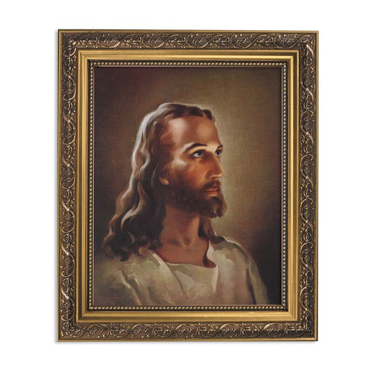Head of Christ Gold Tone Framed Print