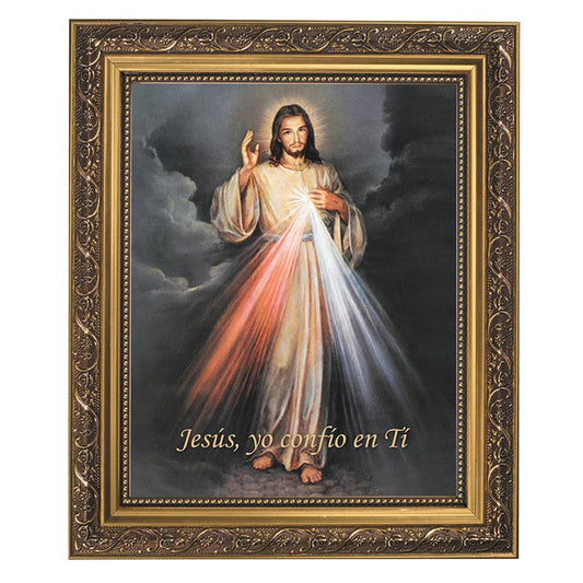 Jesus Misericordioso Gold Tone Framed Print - Spanish