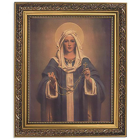 Chambers: Our Lady of the Rosary Gold Tone Framed Print