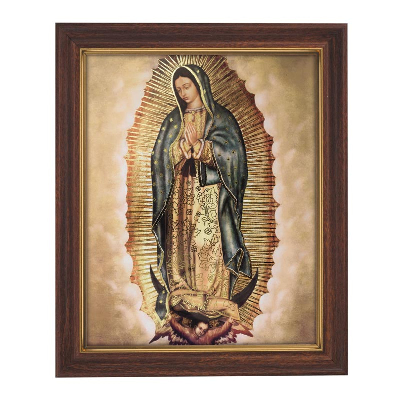 Our Lady of Guadalupe Wood Tone Framed Print (81-187)