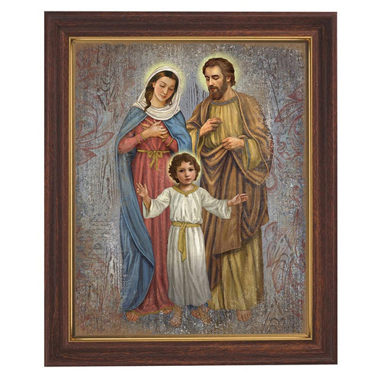 Holy Family Wood Tone Framed Print