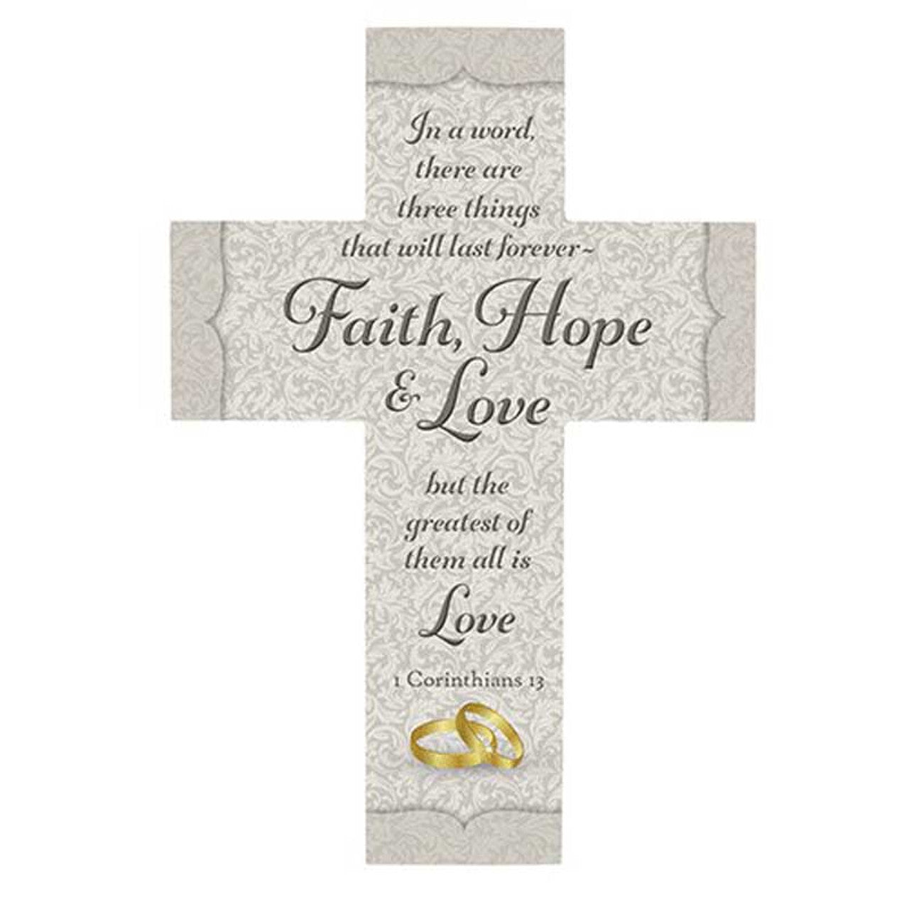Gerffert Inspirational 12" H Wood Cross - Wedding/Anniversary