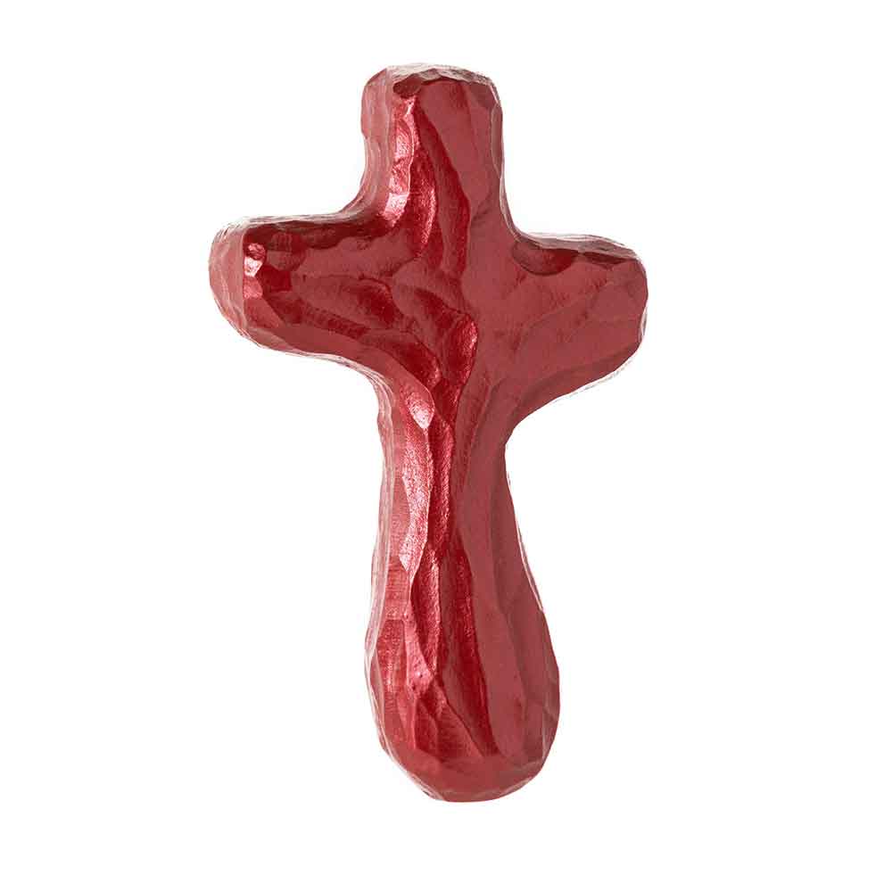 Shimmering Red Journey Holding Cross