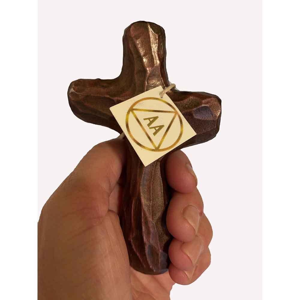 Burnished Bronze Journey Holding Cross
