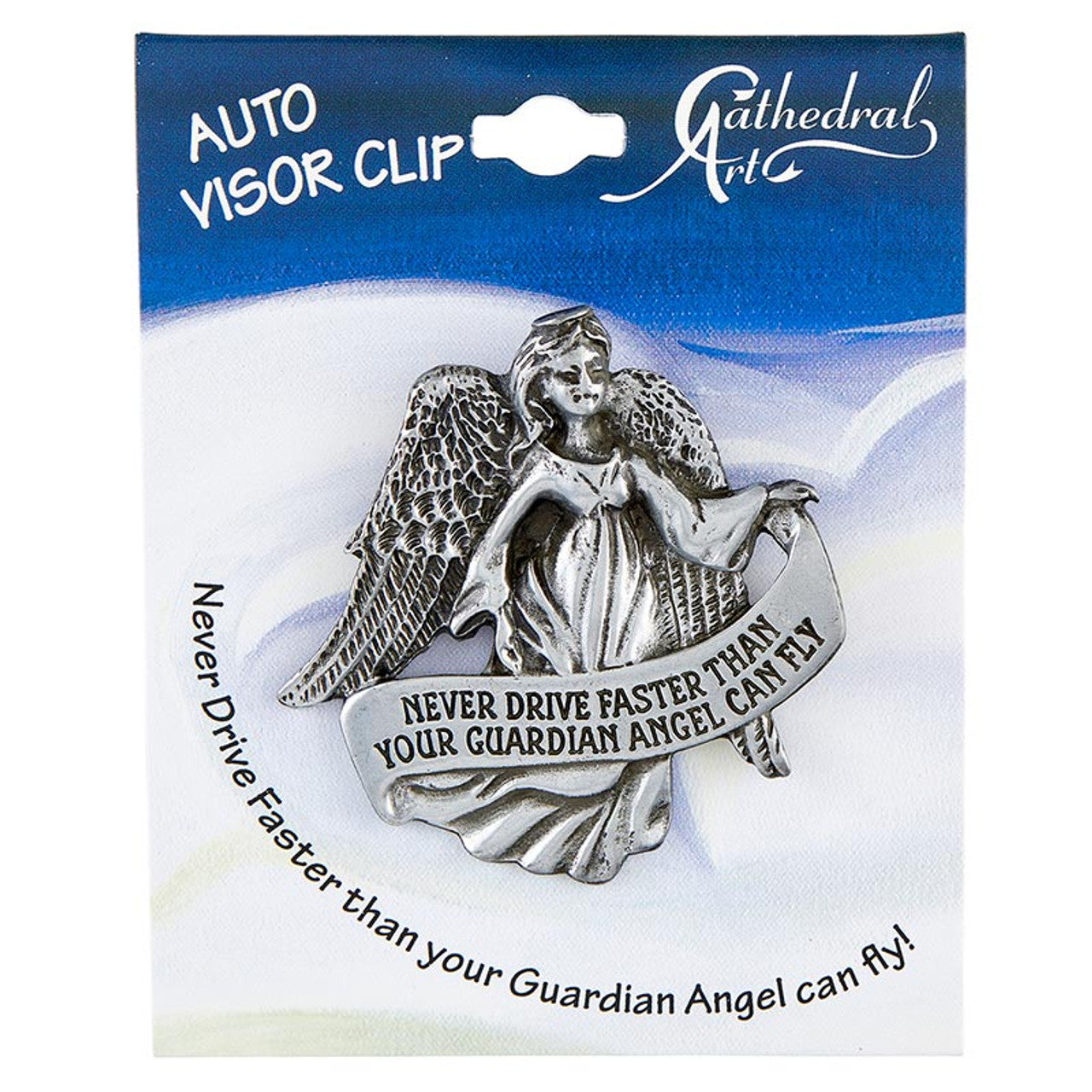 Never Drive Faster Angel Visor Clip