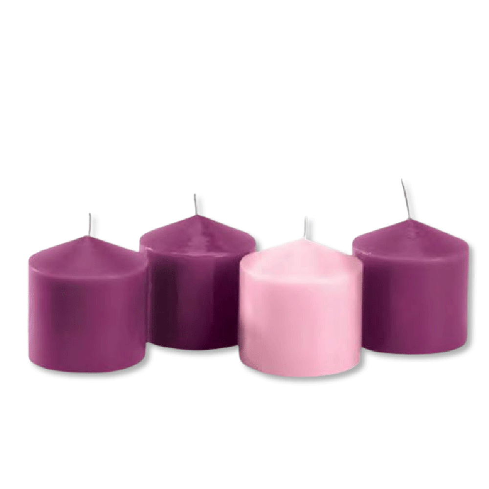 3" Advent Pillar Candle Set