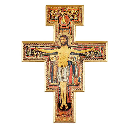 Saint Damiano Wood Crucifix (J5506)