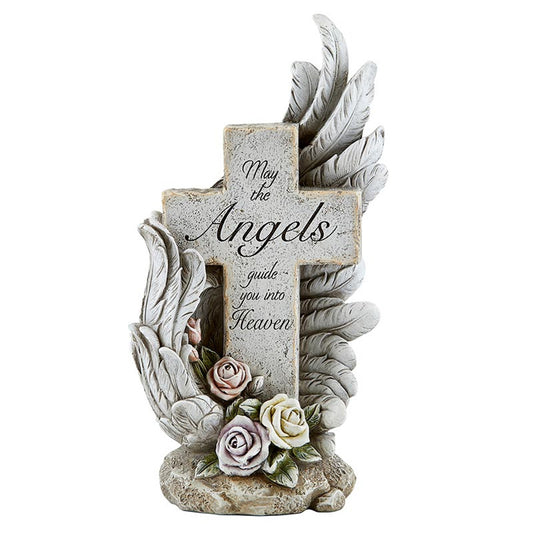 May The Angels Guide You Into Heaven Cross Figure