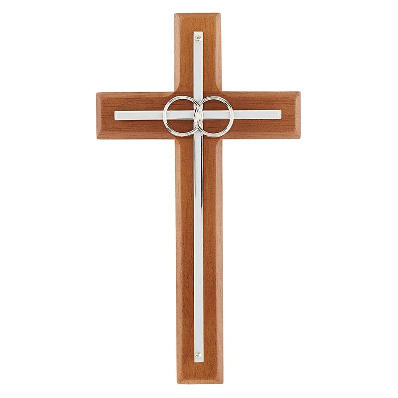 Overlay Wedding Cross With Silver Rings