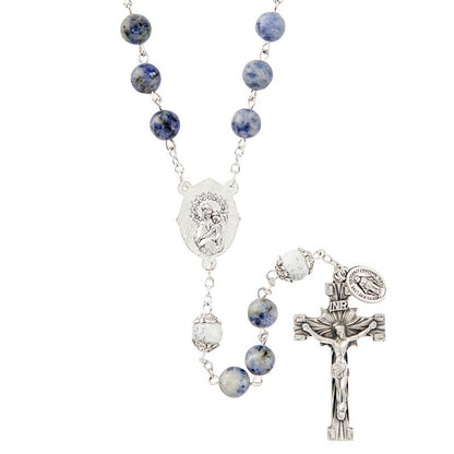 Blue Spot Stone Rosary