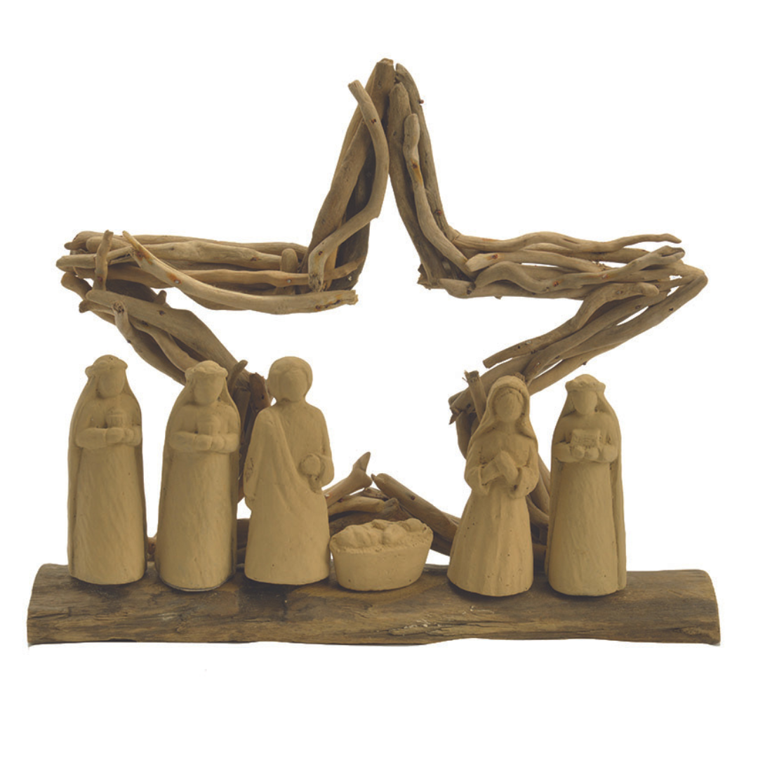 Natural Driftwood 6 Piece Nativity Set