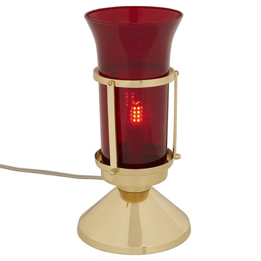 Electric Sanctuary Lamp with Ruby Globe