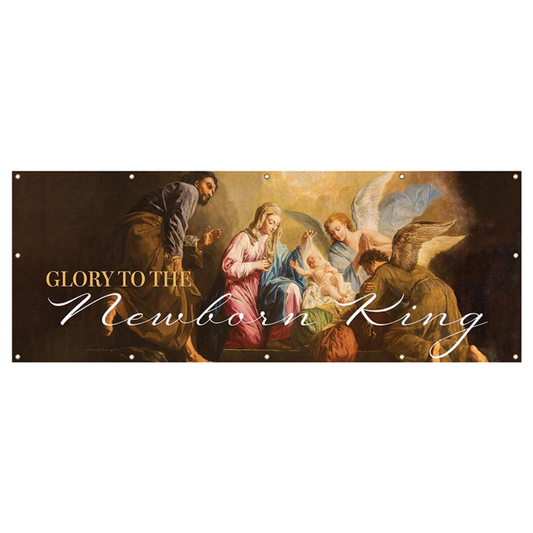 Glory To The Newborn King - Outdoor Banner