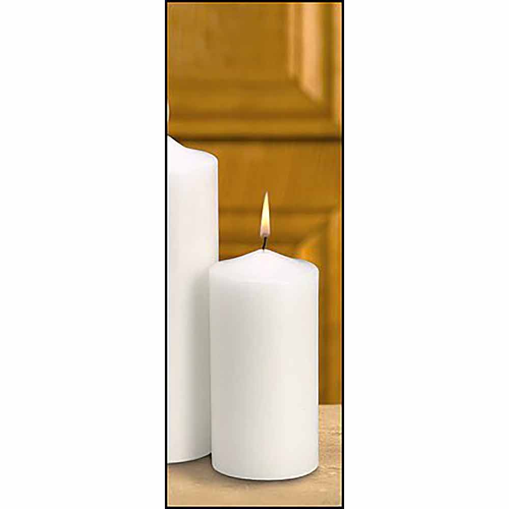 3" x 6" Plain White Memorial Pillar Candle