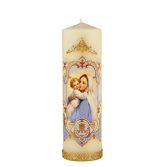 Vintage Devotional Candle - Madonna & Child