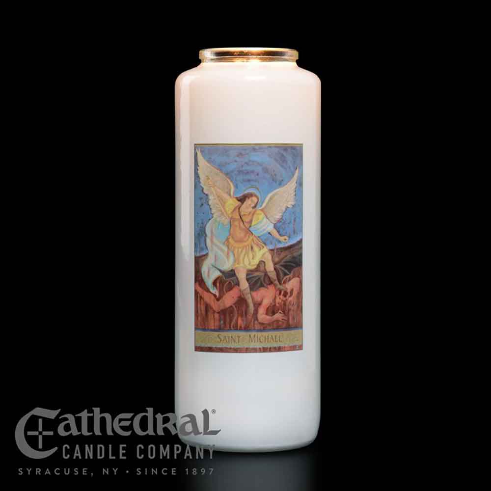 6 Day Saint Michael Glass Devotional Light
