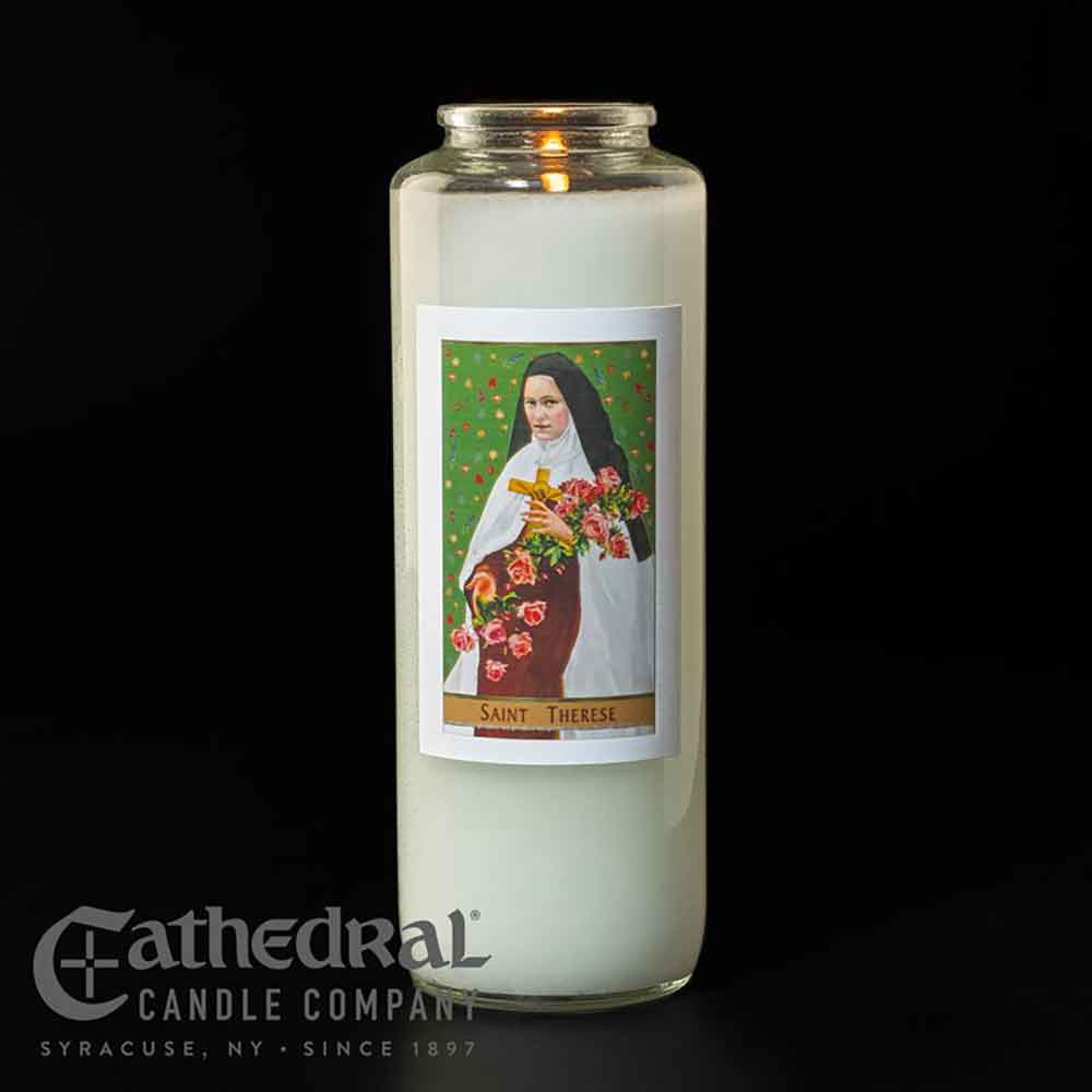 6 Day Saint Therese Glass Devotional Light