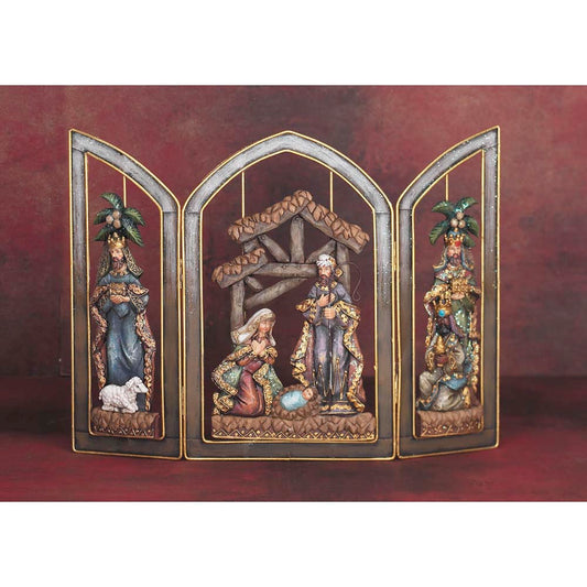 11" High Nativity Triptych