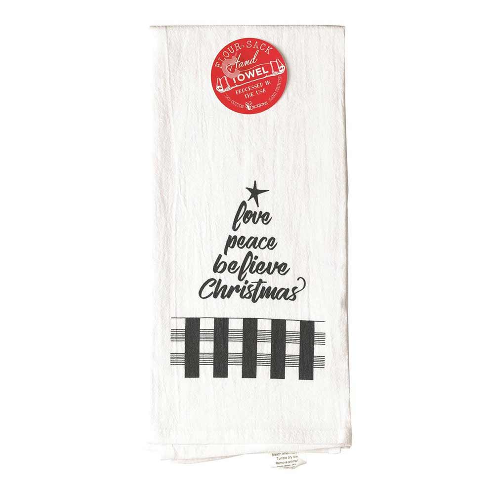 Love Peach Believe Christmas Flour Sack Towel