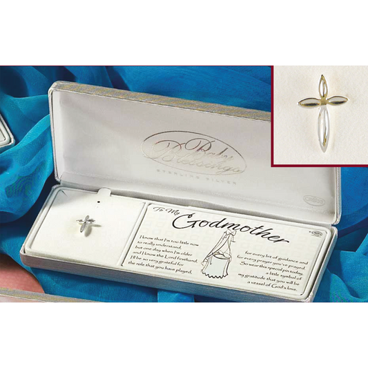 To My Godmother Petal Cross Lapel Pin