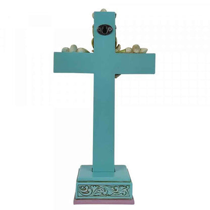 Cross with Lilies and Dove Figurine