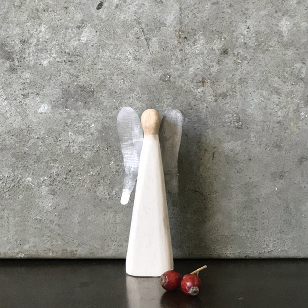 White Angel with Metal Wings - Small
