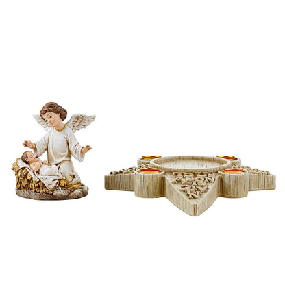 Two-Piece Nativity Angel Advent Candleholder