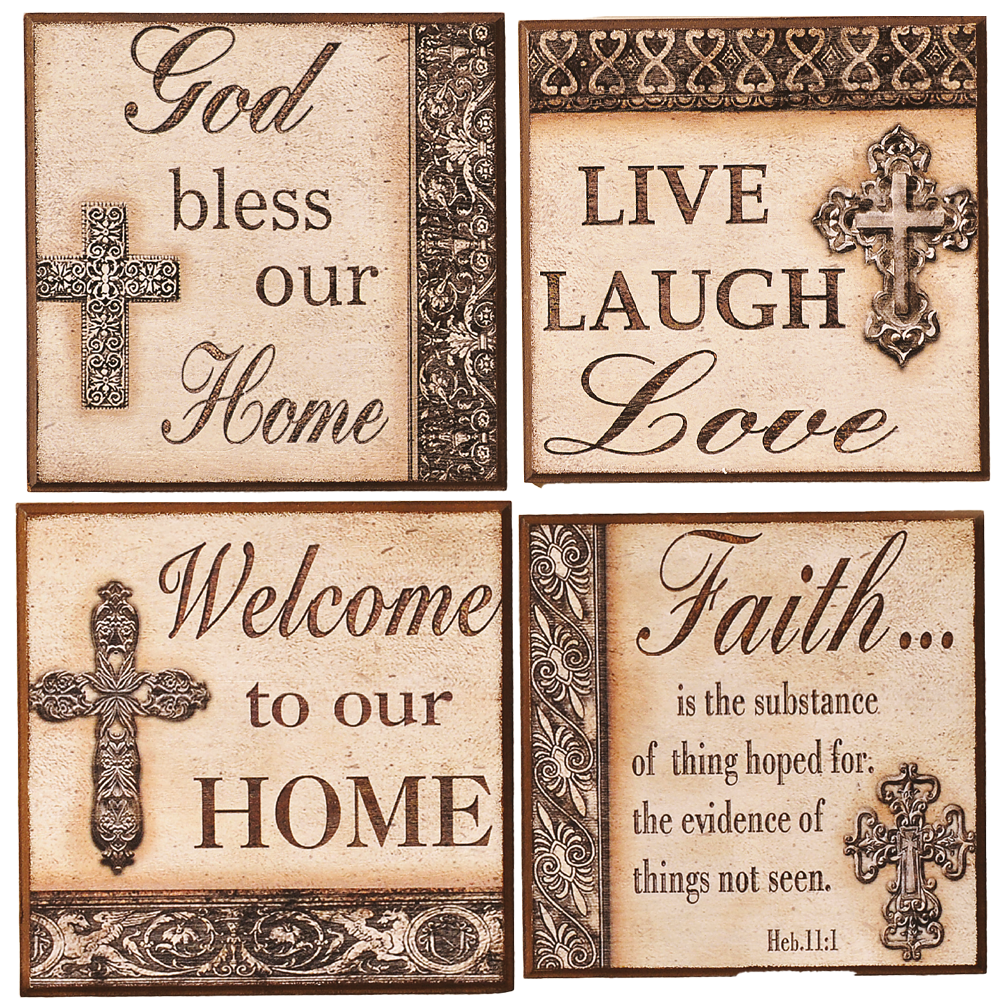 Inspirational Wall Plaques Set of 4