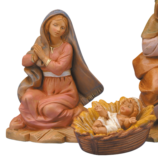 5" Scale Mary Figure & Jesus in Crib Figure