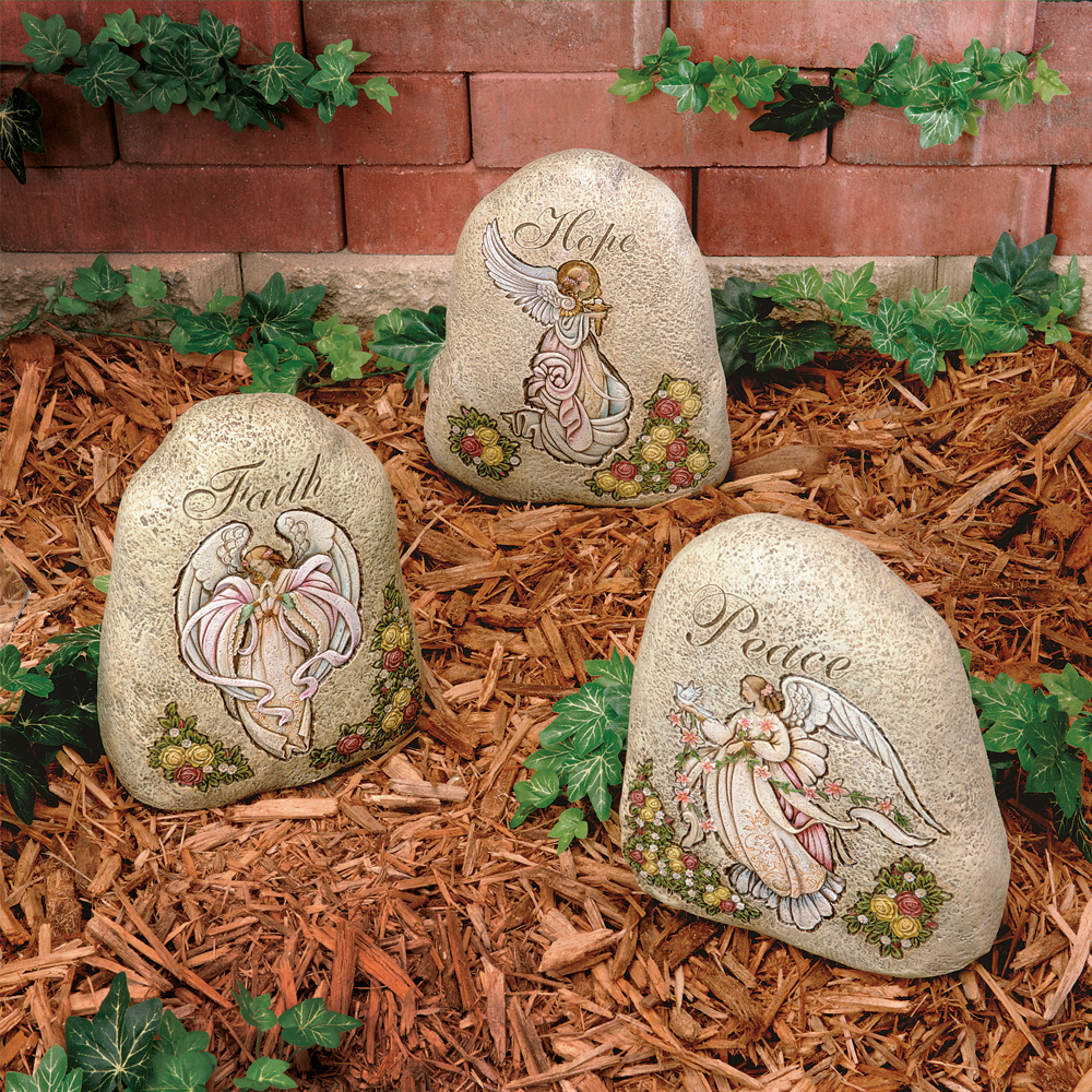 Peace, Hope and Love Garden Stones