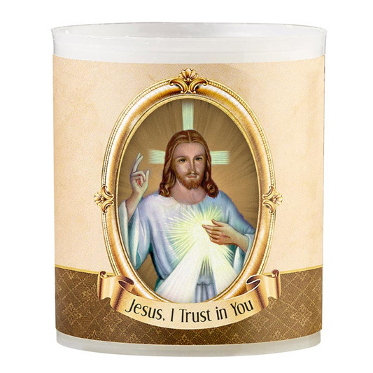 Divine Mercy Devotional Votive Candles - Pack of 4