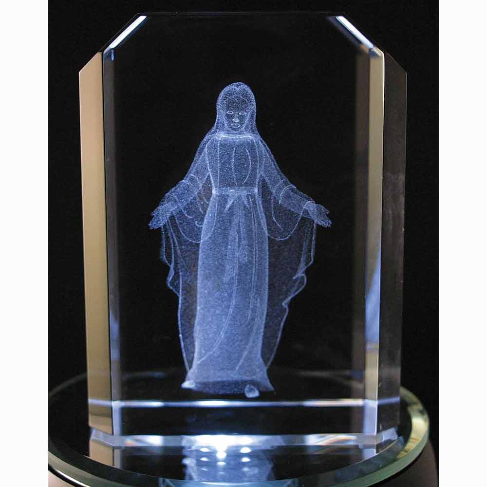 Laser Engraved Crystal Our Lady of Grace