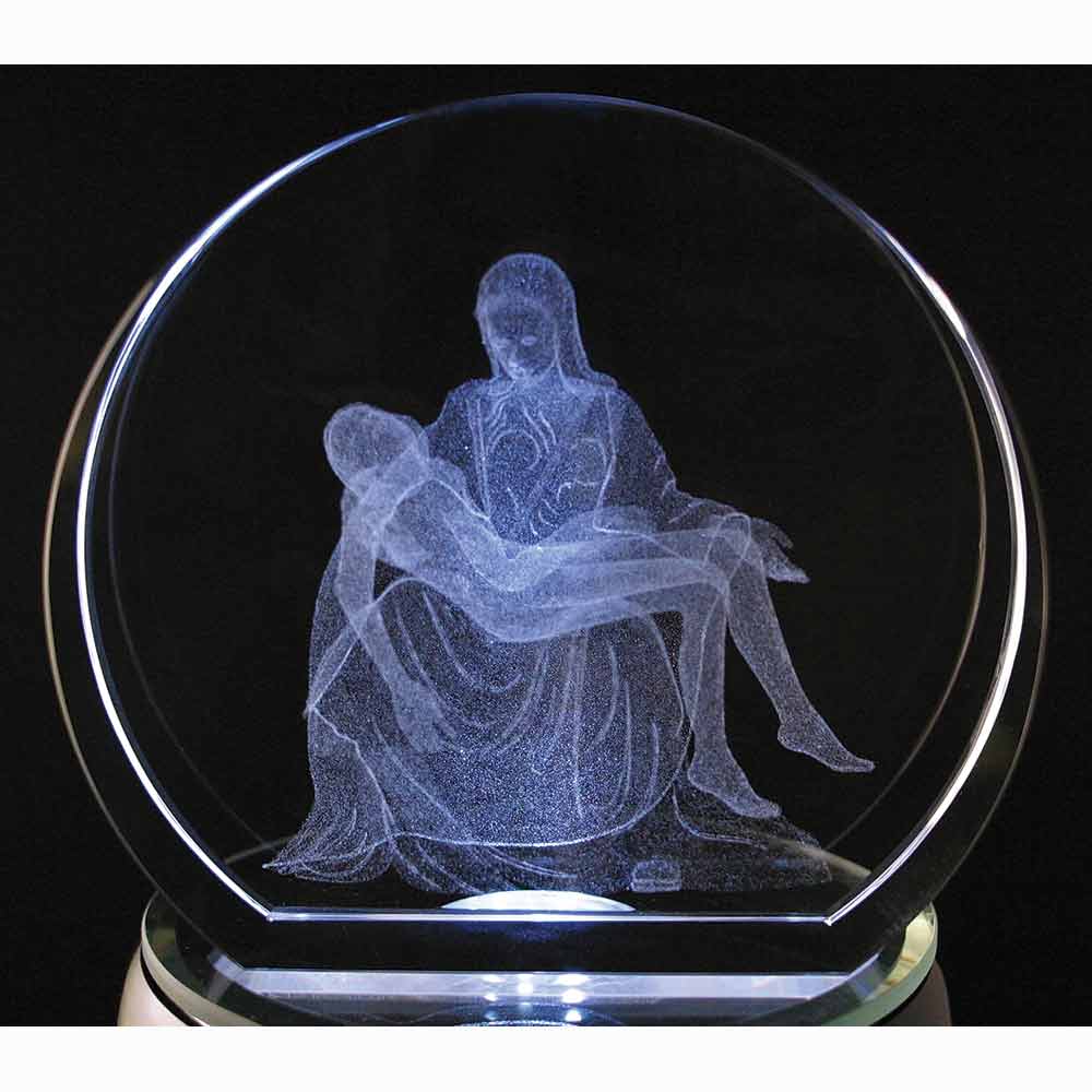 Laser Engraved Crystal Sculpture - Pieta