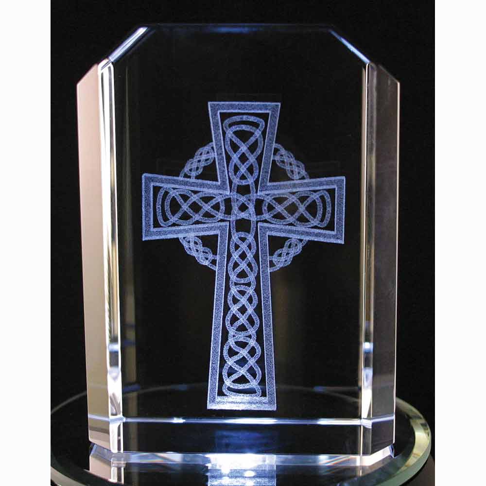 Laser Engraved Crystal Murphy Knot Cross