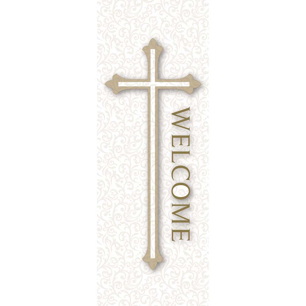 Cross Welcome Series White Banner