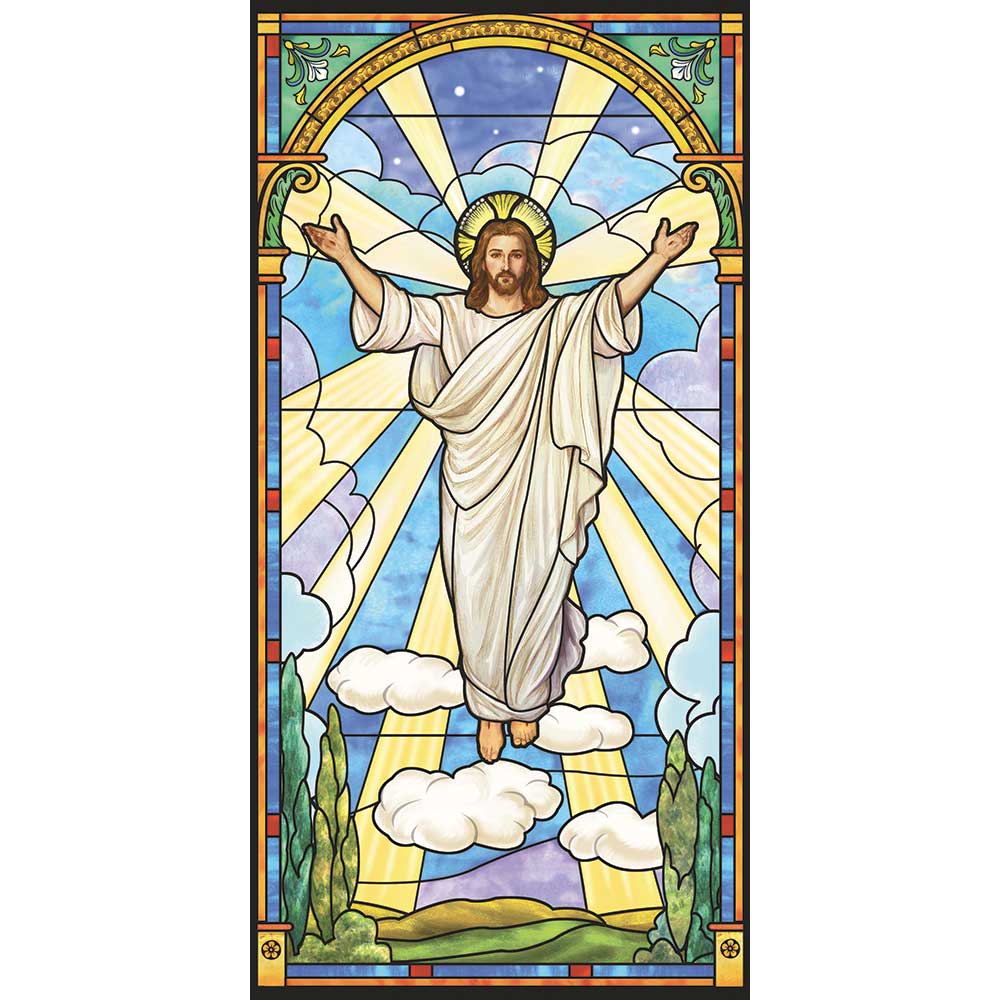 Stained Glass Risen Christ Banner