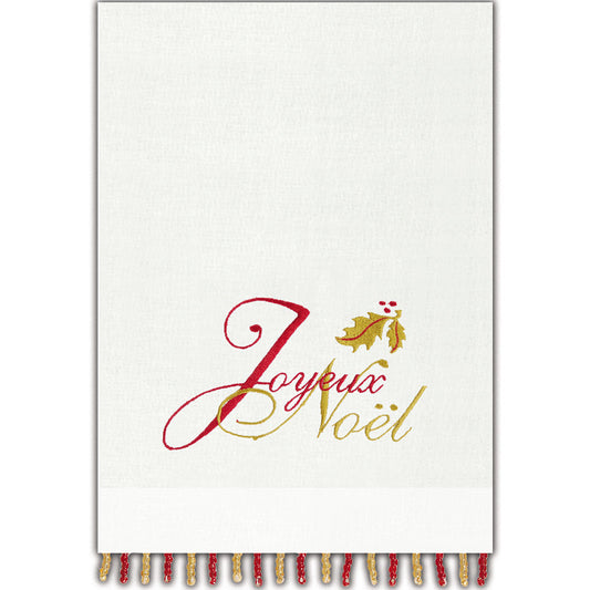 100% Cotton Christmas Joyeux Noel Guest Towel