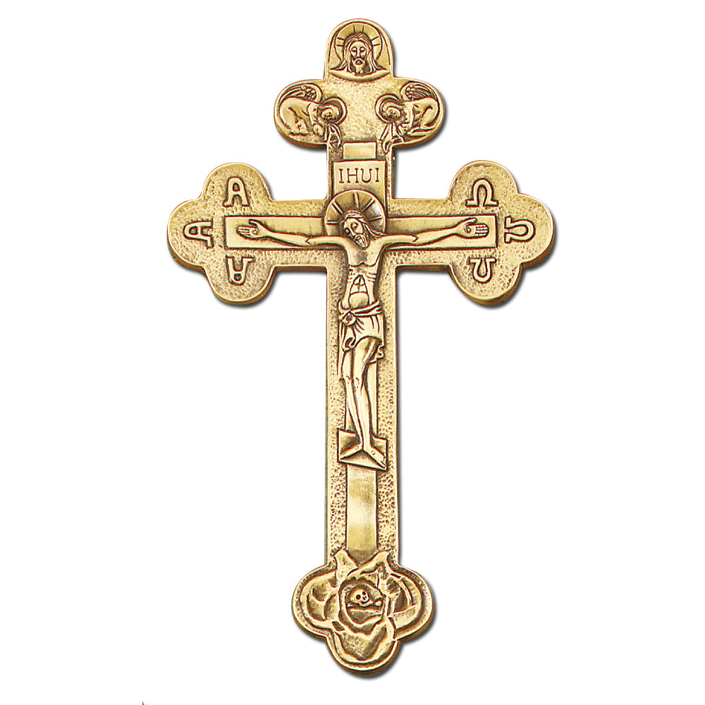 9.25" Pewter Antique Gold Cross