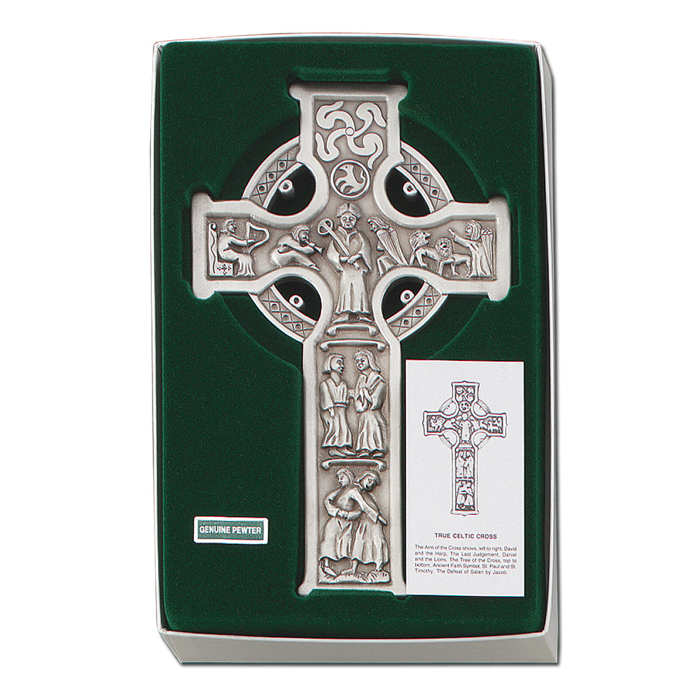 8" Fine Pewter Celtic cross, Style JC9011E