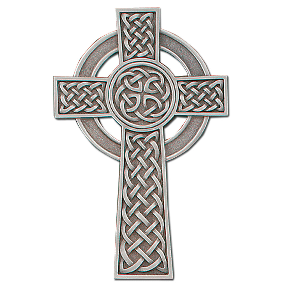 5" Fine Pewter Knotted Celtic Cross, Style JC9025E
