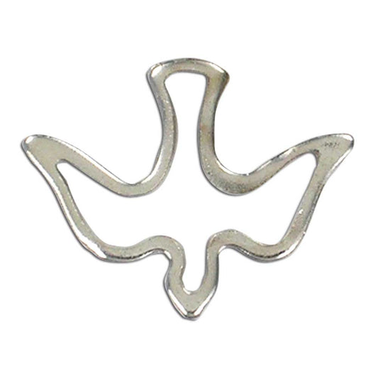 Silver Dove Outline Lapel Pin