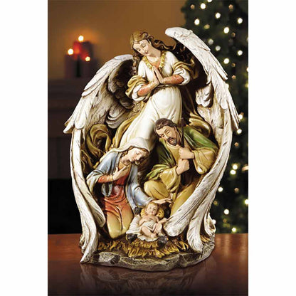 Angel with Nativity Figurine